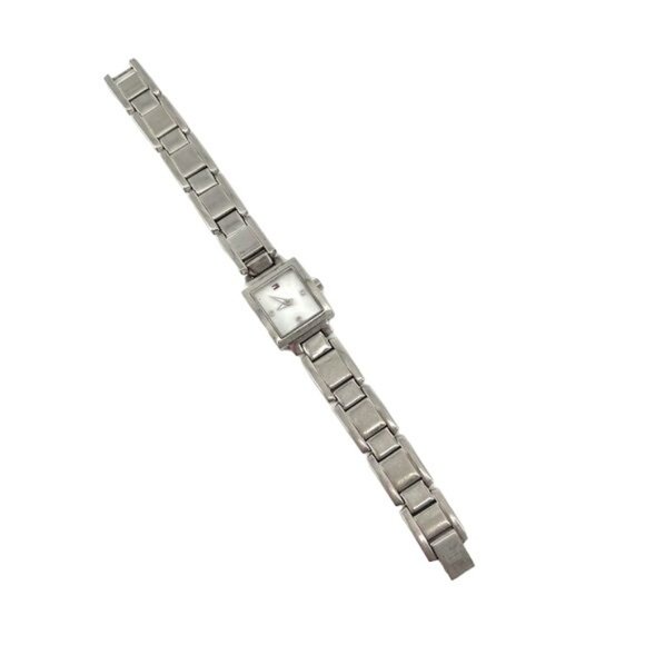 90’s Y2K Tommy Hilfiger Diamond & Stainless Steel Chain Rectangle Watch - Picture 9 of 9